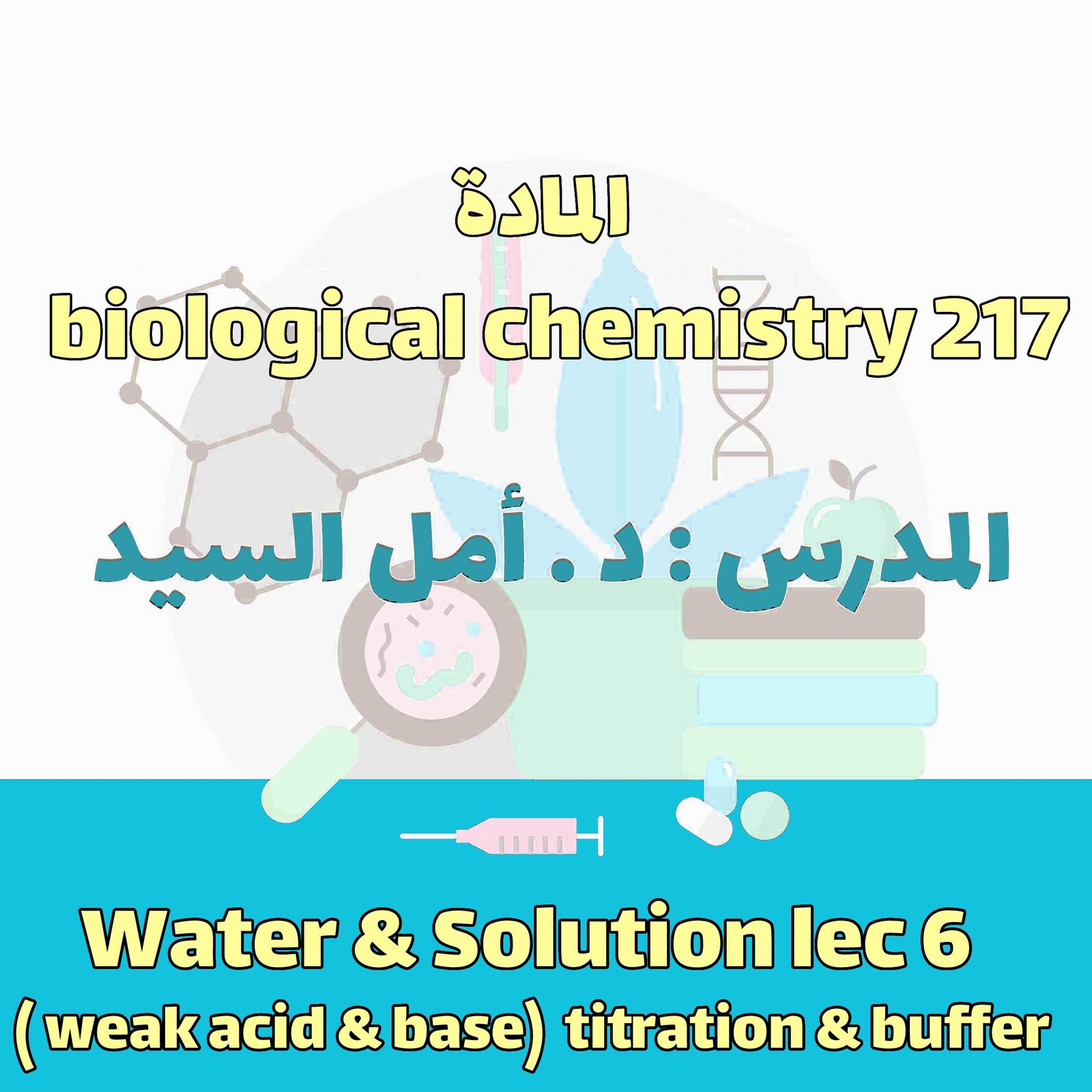 Biological chem 217 - water & solution lec 6